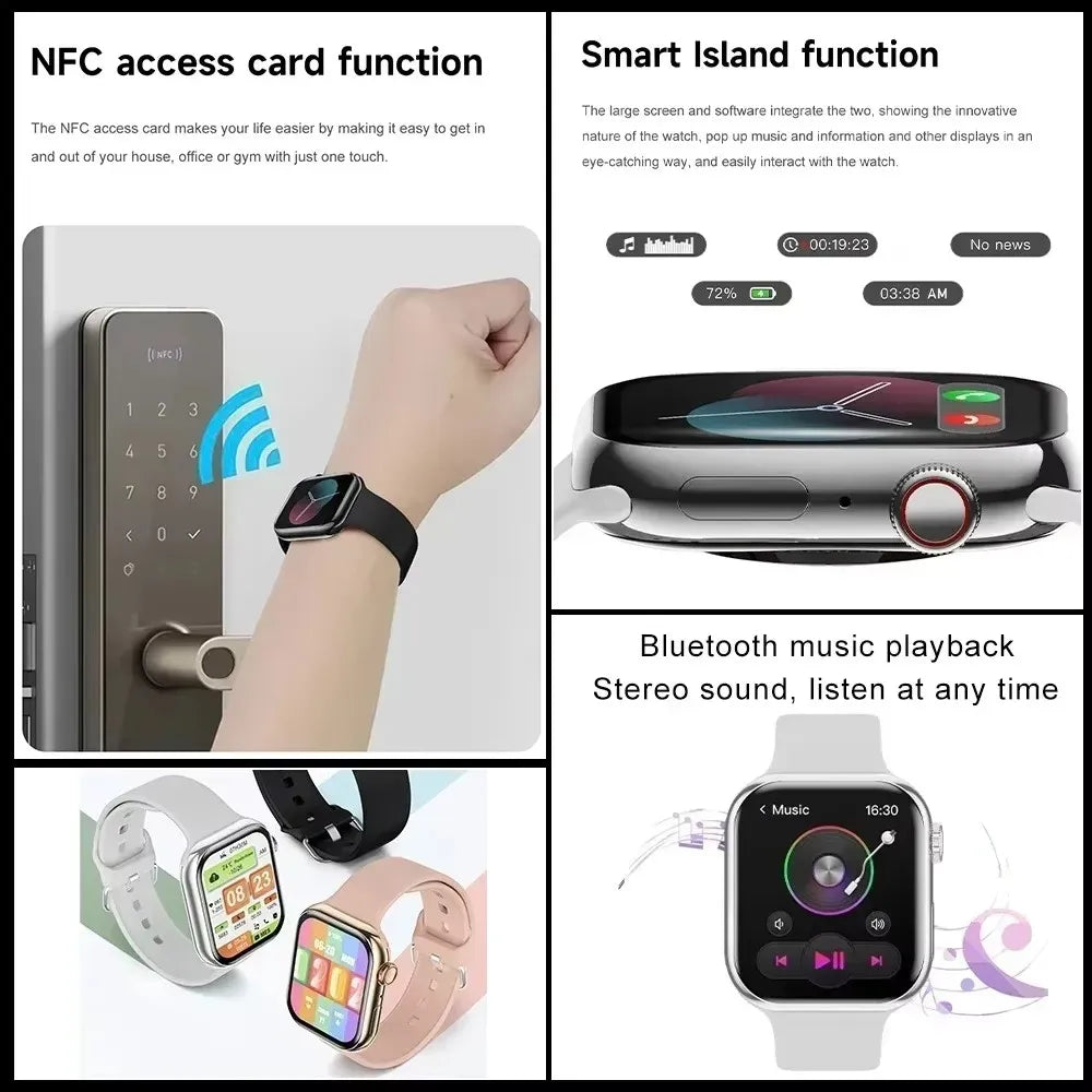 2025 New Original For Apple Watch 10 Smart Watch Men Body Temperature Bluetooth Call NFC GPS Sports Women SmartWatch for Apple