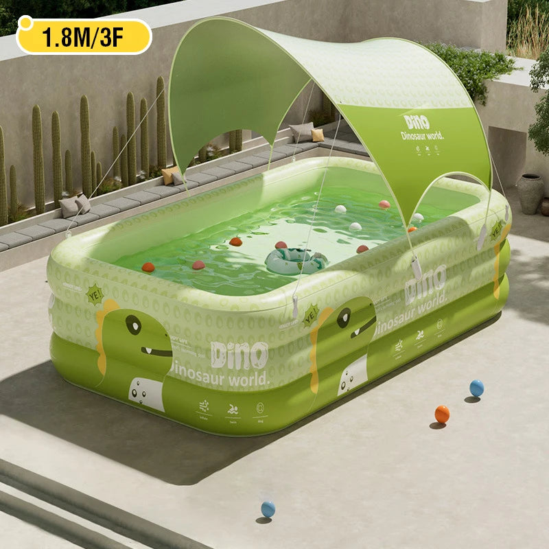 1.8-2.6M PVC Inflatable Swimming Pool Children's Cute Home Outdoor Large Pool for Family for Backyard Baby Indoor Bath Bathtub