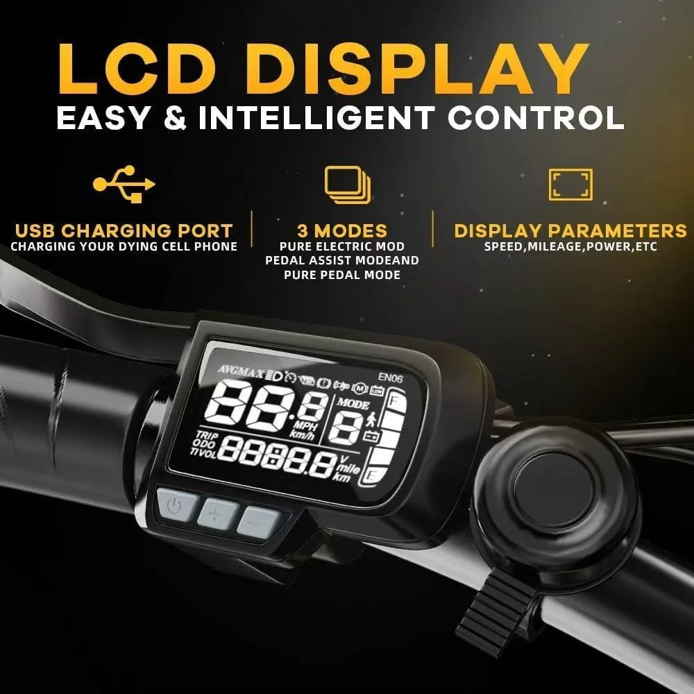 1000W Folding Electric Bike, 48V 20AH Large Removable Battery E Bike, 30+MPH, 80 Miles Max Range, 20" Fat Tire Ebikes for Adults