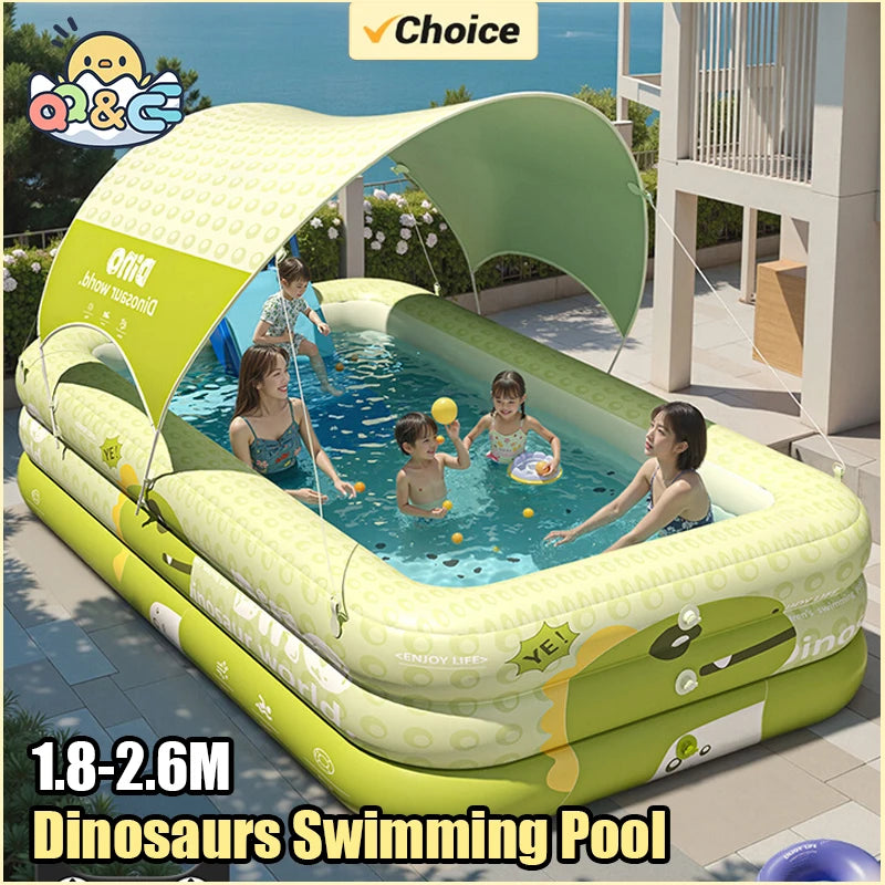 1.8-2.6M PVC Inflatable Swimming Pool Children's Cute Home Outdoor Large Pool for Family for Backyard Baby Indoor Bath Bathtub