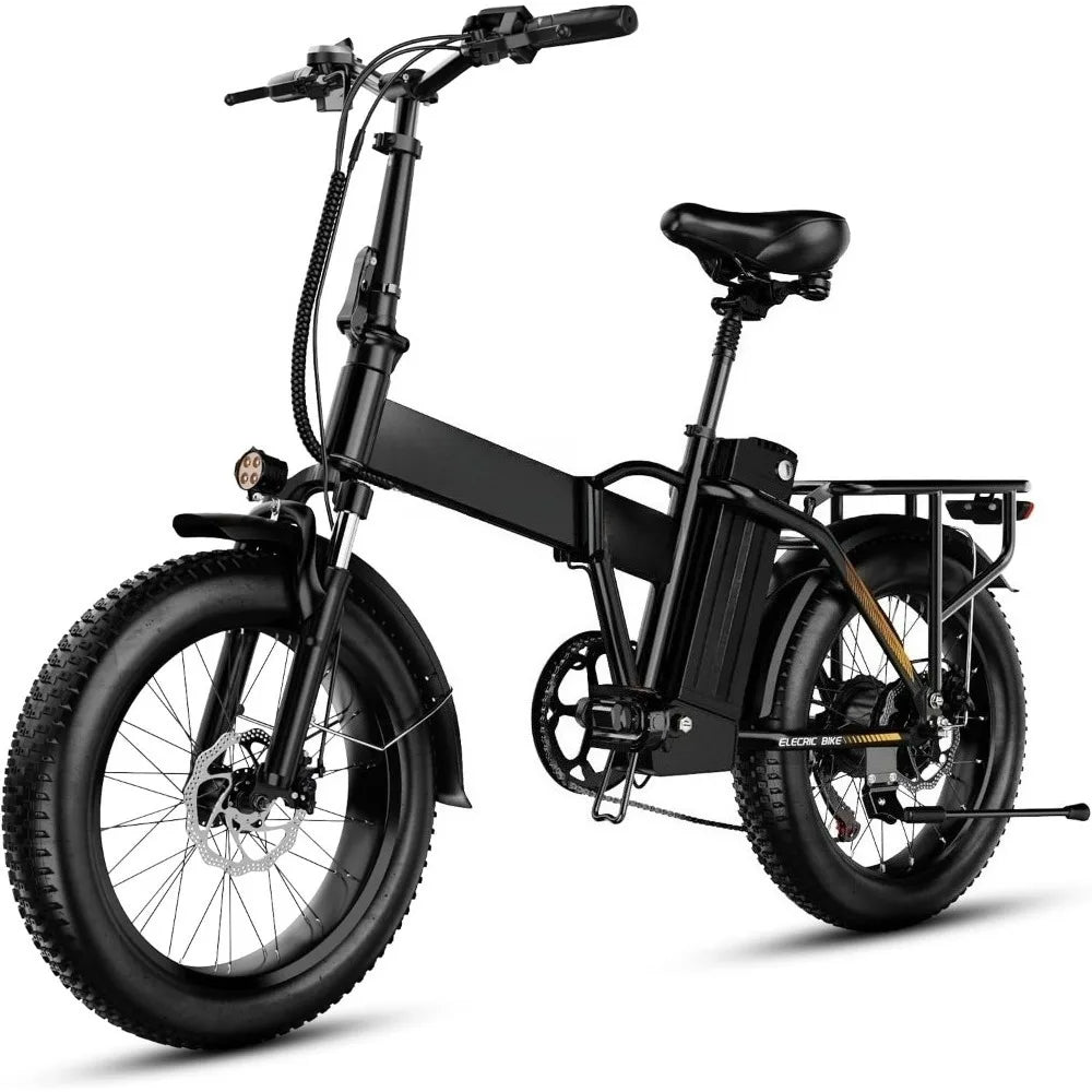 1000W Folding Electric Bike, 48V 20AH Large Removable Battery E Bike, 30+MPH, 80 Miles Max Range, 20" Fat Tire Ebikes for Adults