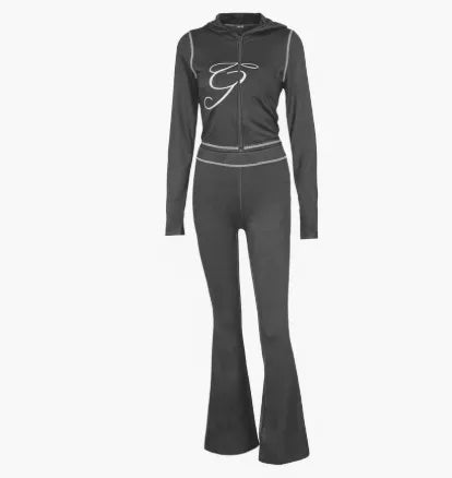 2025 Spring Fashion New Casual Women's Sets Long Sleeve Zipper Hoodie Tops and Pants Streetwear White Two 2 Piece Set Outfits