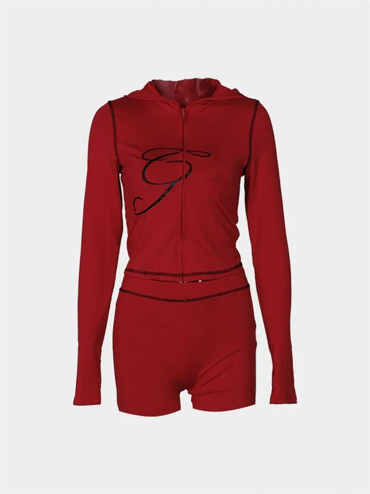 2025 Spring Fashion New Casual Women's Sets Long Sleeve Zipper Hoodie Tops and Pants Streetwear White Two 2 Piece Set Outfits