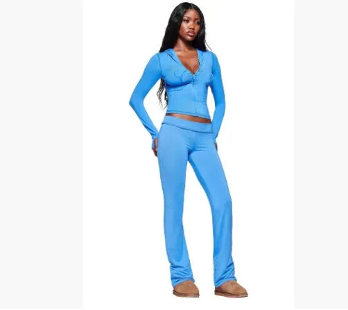 2025 Spring Fashion New Casual Women's Sets Long Sleeve Zipper Hoodie Tops and Pants Streetwear White Two 2 Piece Set Outfits